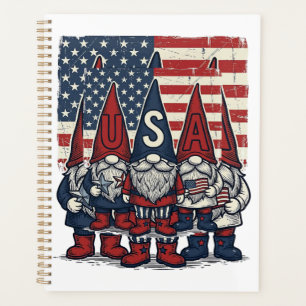 Patriotic USA Gnome Trio Vintage Vector Design_1 Planner