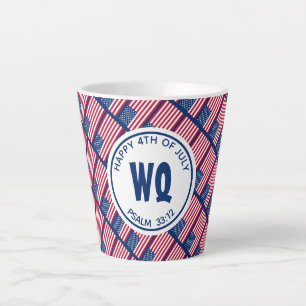 Patriotic USA Happy 4th of July American Flag Latte Mug