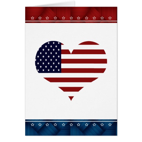 Patriotic USA Heart Blank Card | Zazzle.com