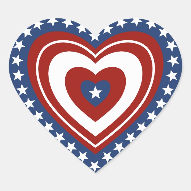 Patriotic USA Heart Sticker (Front)
