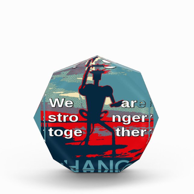 Patriotic USA Hope Graphic Art Print Design Acrylic Award (Front)