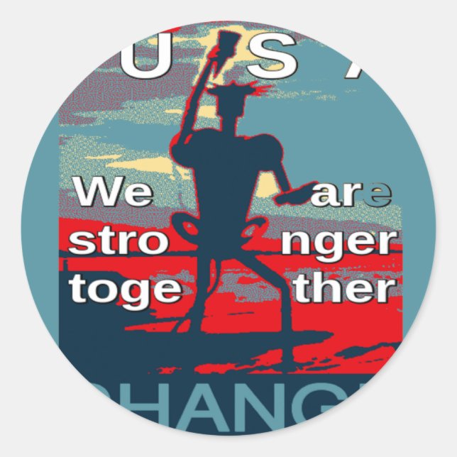 Patriotic USA Hope Graphic Art Print Design Classic Round Sticker (Front)