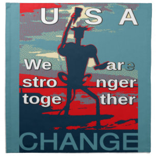 Patriotic USA Hope Graphic Art Print Design Cloth Napkin