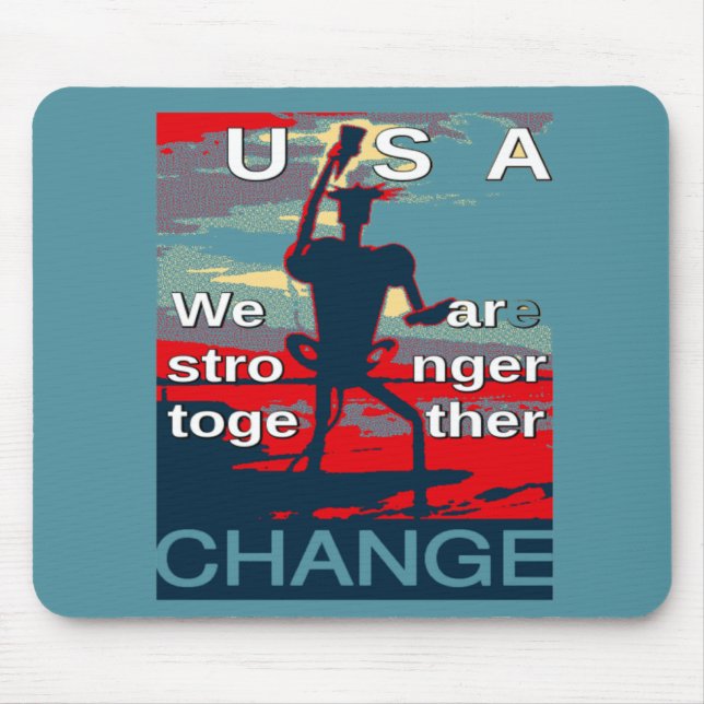 Patriotic USA Hope Graphic Art Print Design Mouse Pad (Front)