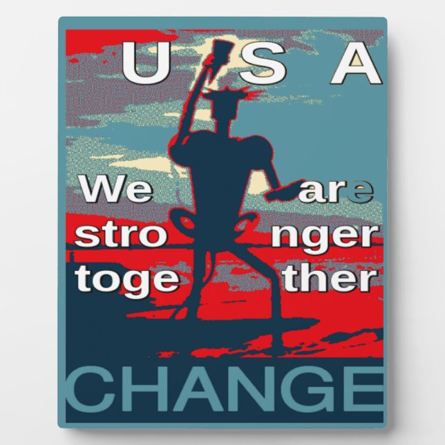 Patriotic USA Hope Graphic Art Print Design Plaque (Front)