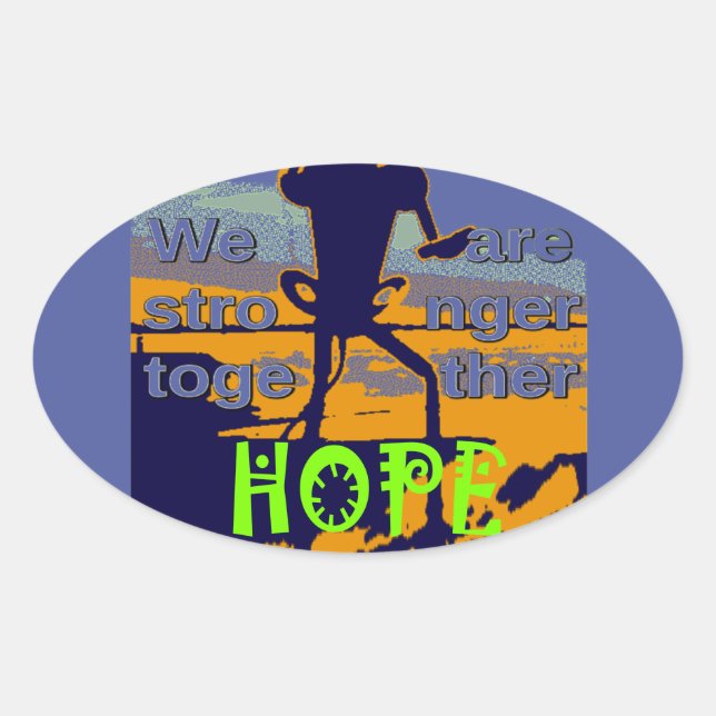 Patriotic USA Hope Graphic Oval Sticker (Front)