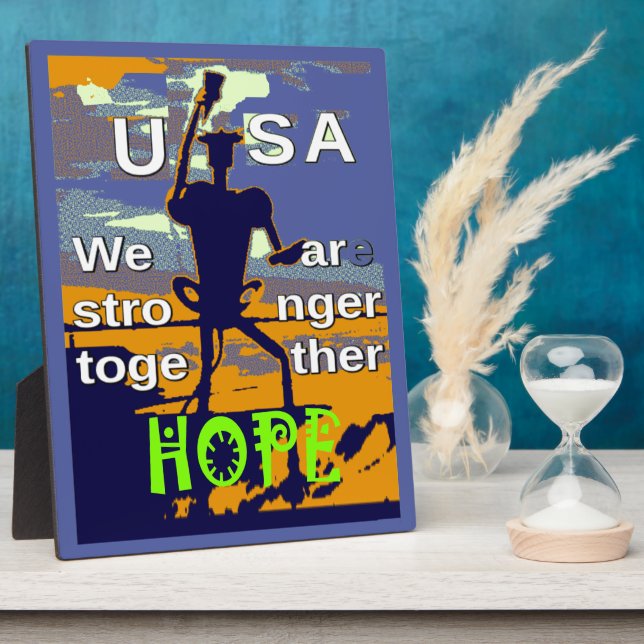 Patriotic USA Hope Graphic Plaque (Side)
