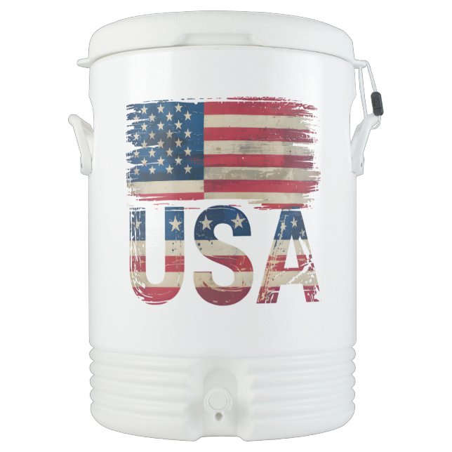 Patriotic USA Igloo Half Gallon Beverage Cooler (Front)