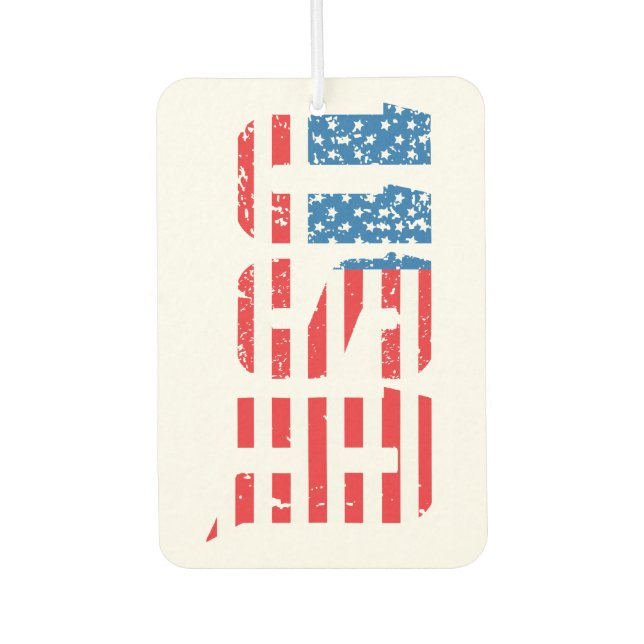 Patriotic USA in Red, White, and Blue Air Freshener (Front)