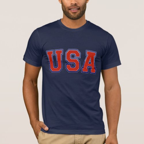 Patriotic USA in Red White and Blue T_Shirt