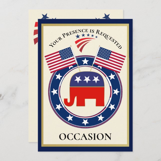 Patriotic USA  Invitation (Front/Back)