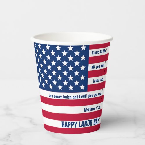 Patriotic USA Labor Day Paper Cups