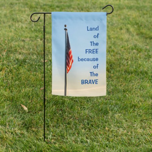 Patriotic USA Land of the Free the Brave Garden Flag