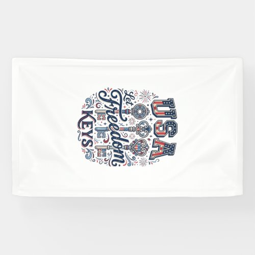 Patriotic USA Let Freedom Keys Vector Shirt Design Banner