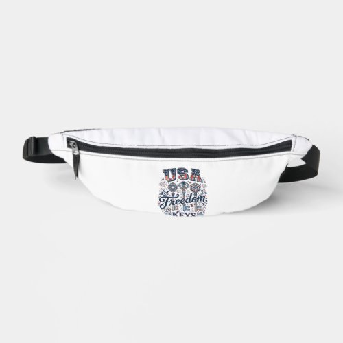 Patriotic USA Let Freedom Keys Vector Shirt Design Fanny Pack