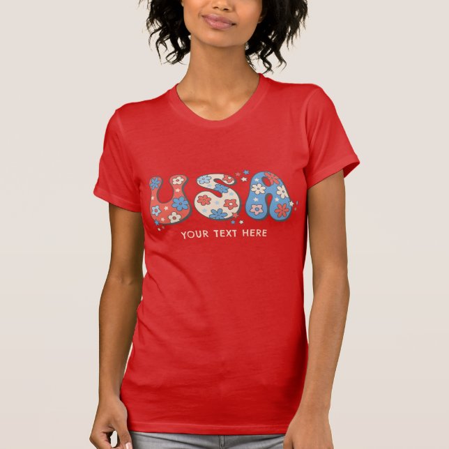 Patriotic USA Love 4th July Independence Day T-Shirt (Front)
