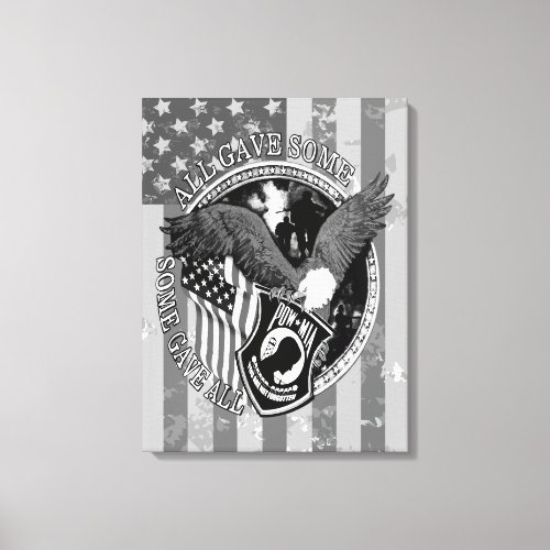 Patriotic USA Military Wars Eagle Tribute Canvas P