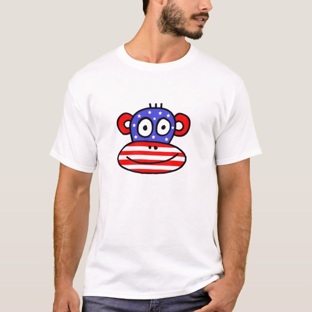 Patriotic USA Monkey T-Shirt (Front)