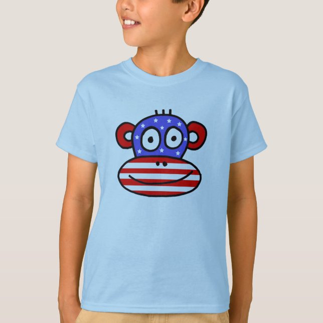 Patriotic USA Monkey T-Shirt (Front)