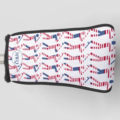  Patriotic USA Monogram PUTTER Golf Head Cover