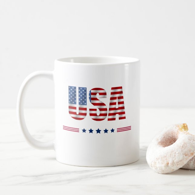 Patriotic USA Mug (With Donut)