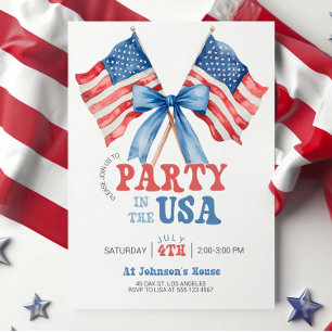 Patriotic USA Party Invitation, Editable Party in Invitation