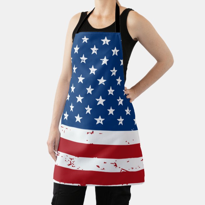 Patriotic USA Personalized Name American Flag Apron | Zazzle.com