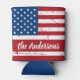 Patriotic USA Personalized Name American Flag Can Cooler