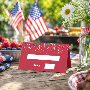 Patriotic USA red blue party Place Card