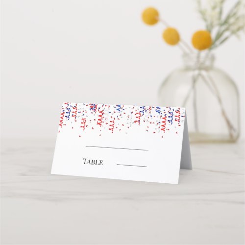 Patriotic USA red blue party Place Card
