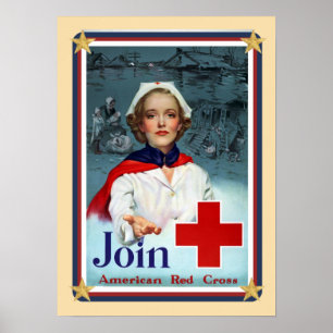 Patriotic USA - Red Cross Join Poster