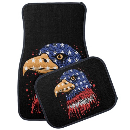 Patriotic USA Red White and Blue American Eagle Car Floor Mat
