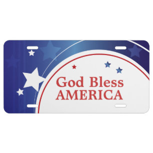 Patriotic USA Red White and Blue License Plate