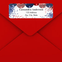 Patriotic USA red white blue flag return address