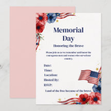 Patriotic USA Red White Blue Invite