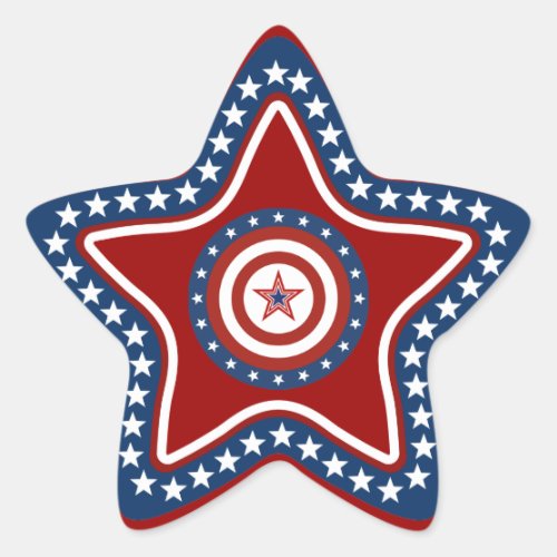 Patriotic USA Star Star Sticker
