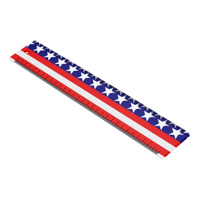 Patriotic USA Stars and Stripes Ruler (Angled)