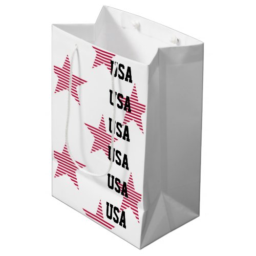 Patriotic USA Stars Red White Blue Olympic Sports Medium Gift Bag