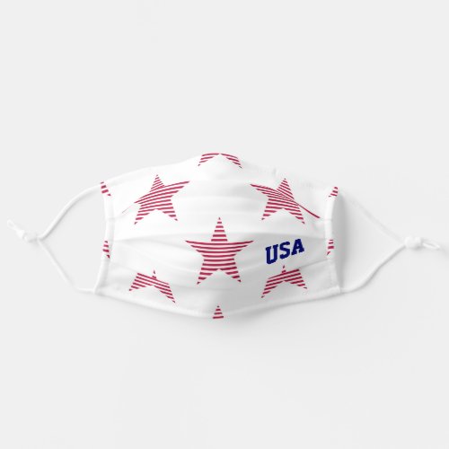 Patriotic USA Stars Red White Blue Olympics Adult Cloth Face Mask
