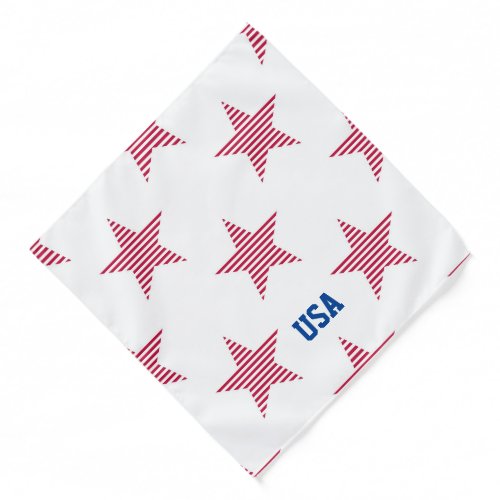 Patriotic USA Stars Stripes Red White Blue Fun Bandana