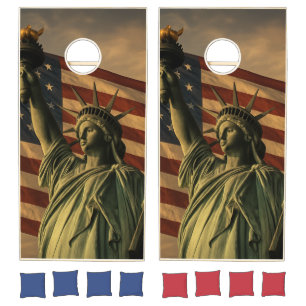 Patriotic USA   Statue of Liberty American Flag Cornhole Set