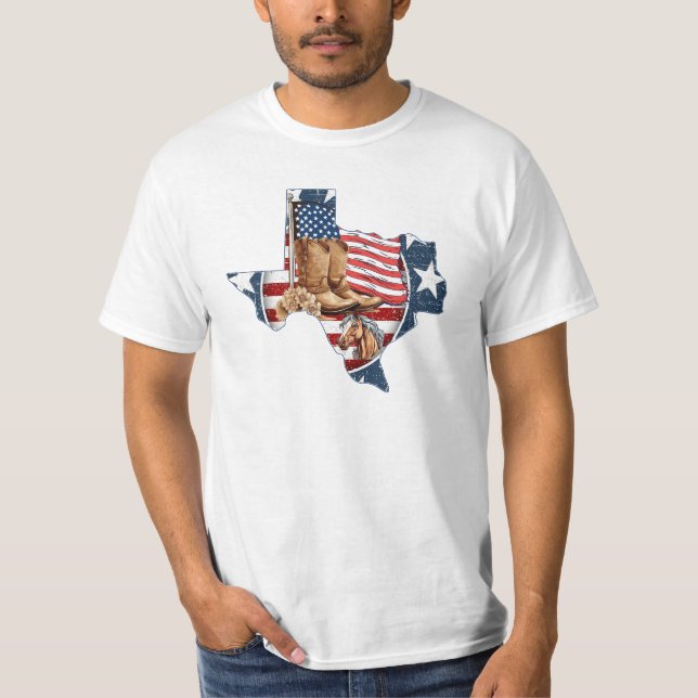 Patriotic USA Texas T-Shirt (Front)