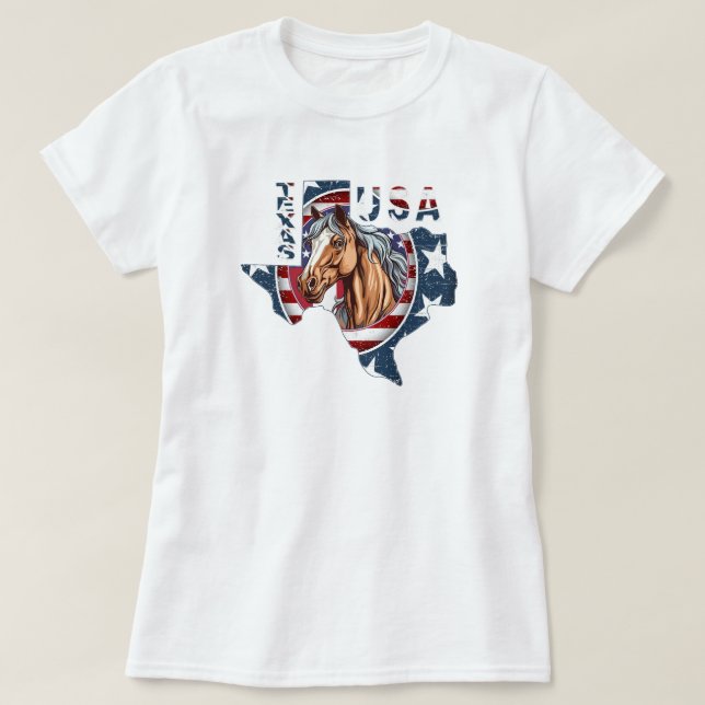 Patriotic USA Texas T-Shirt (Design Front)