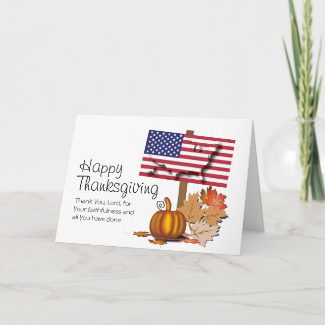 Patriotic USA Thanksgiving Holiday Card (Front)