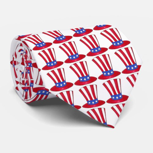 Patriotic USA Uncle Sam Hat July Fourth 4th Tophat Tie