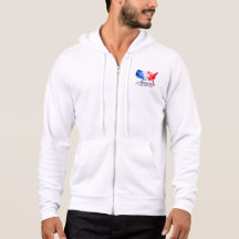 Patriotic USA Watercolor Map Zip-Up Hoodie