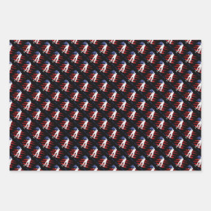Patriotic USA Women's Skateboarding Custom Year Wrapping Paper Sheets