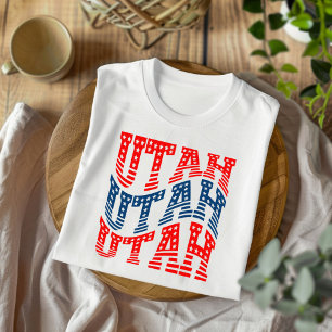 Patriotic Utah Red and Blue Boho T-Shirt 