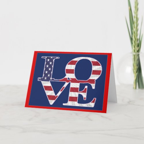 Patriotic Valentine's Day Holiday Card