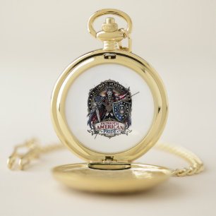 Patriotic Vampire Liberty Lord Horror Monster Patr Pocket Watch
